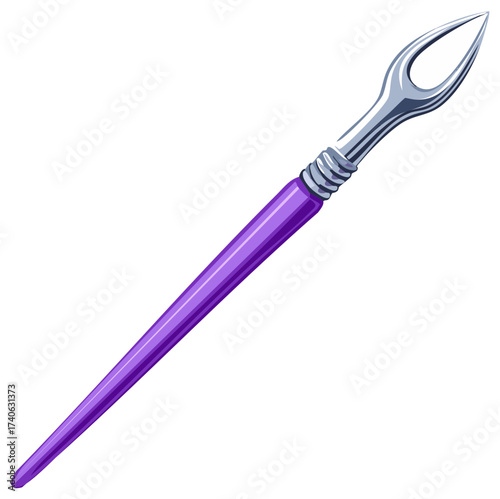Purple handled artistic ruling pen for creative drawing and technical illustration