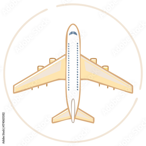 Airplane Illustration Icon Aircraft Flying Travel Concept Minimal Style