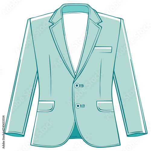 Single Breasted Suit Jacket Illustration Pastel Colored Coat Formal Wear Apparel Design