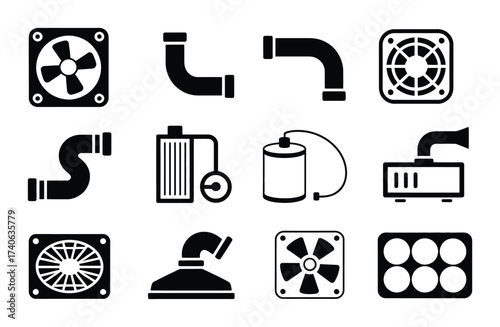 Collection of Industrial and Mechanical Component Icons
