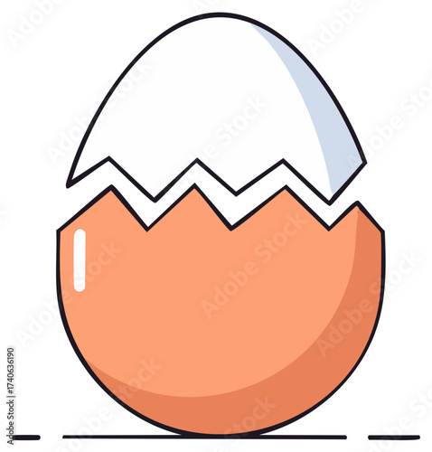 Cracked Eggshell Illustration Hatching Concept Broken Egg Food Graphic Element Fresh Start Beginning
