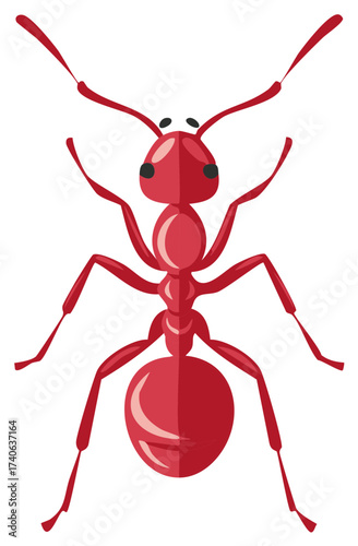 Red Ant Illustration: Detailed Insect Vector Graphic