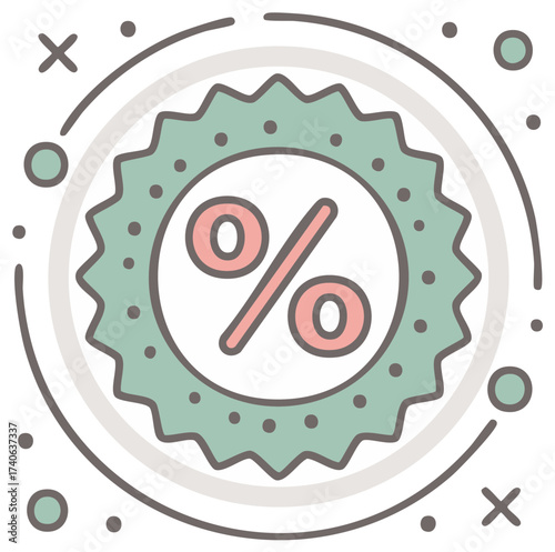 Illustration of a Discount Percentage Sign for Sales or Promotions