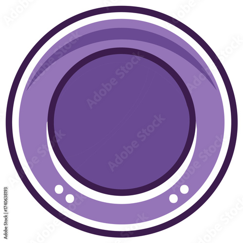 Vector illustration of a modern purple washing machine porthole door, a laundry and cleaning service icon