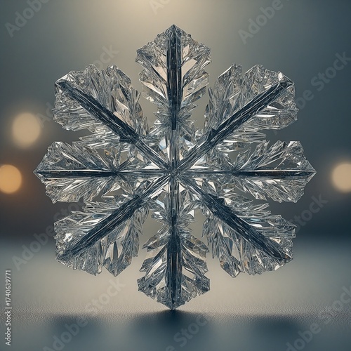 Snow Flake 3D Holograph Gradient Color 