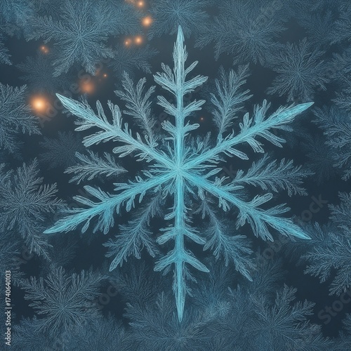 Snow Flake 3D Holograph Gradient Color 