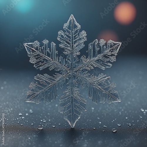 Snow Flake 3D Holograph Gradient Color 