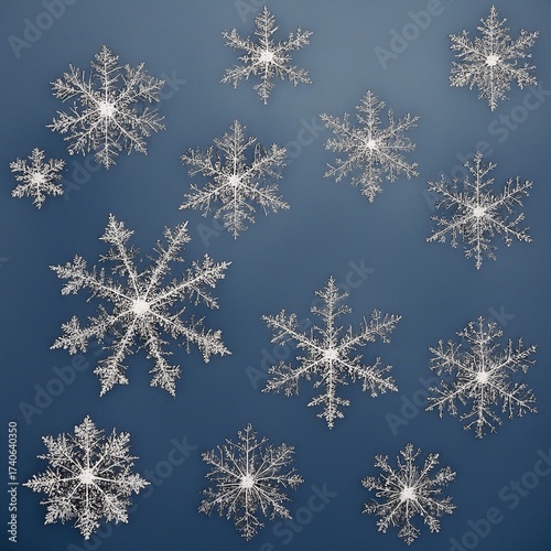 Snow Flake 3D Holograph Gradient Color 