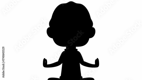 silhouette of a woman meditating