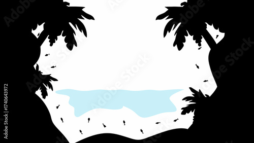 vector illustration of a tropical beach