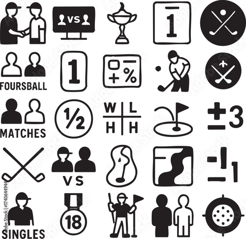 Golf Icons and Symbols for Sports and Recreation 1.