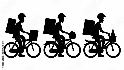 silhouette of a cyclist