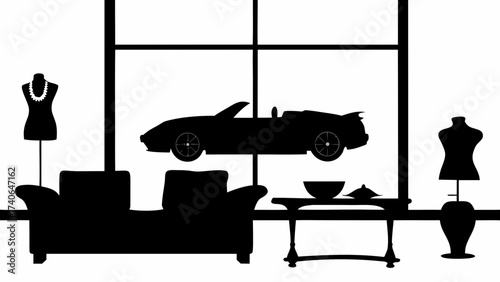 silhouette of a man sitting on a sofa