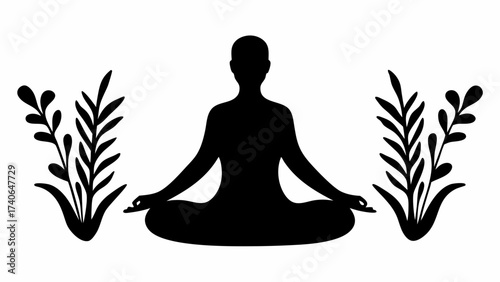 yoga silhouette vector