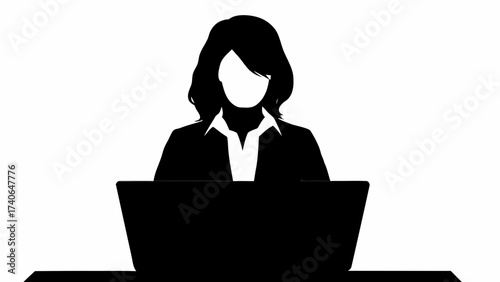 business woman working on laptop