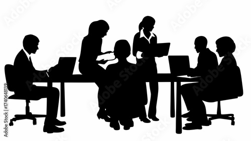 silhouettes of business people