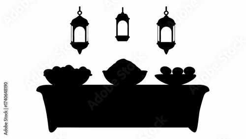 vector illustration of a silhouette of a chandelier