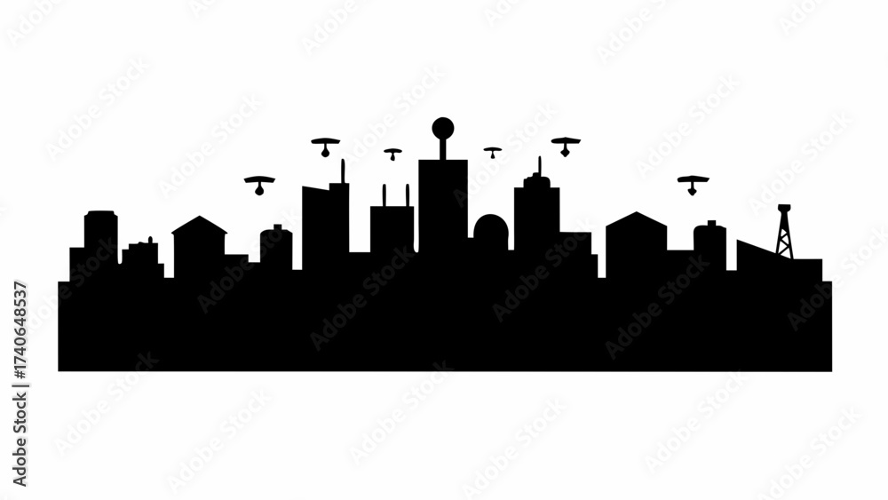 Fototapeta premium city skyline silhouette