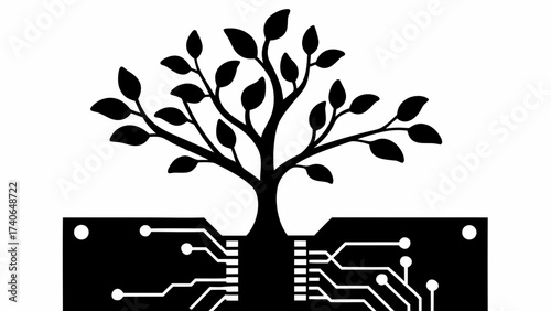 tree with roots and leaves