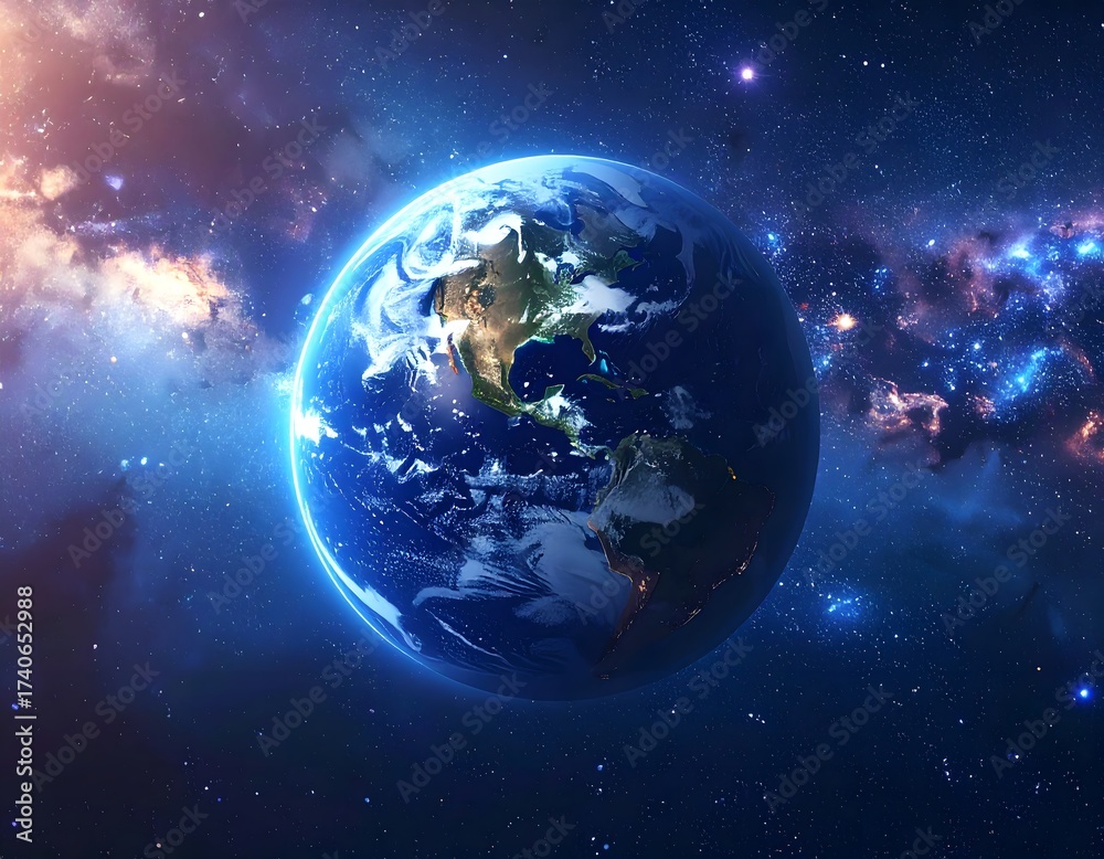 Fototapeta premium Earth from Space at Night