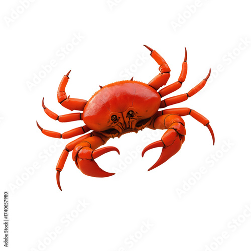Isolated orange crab seafood crustacean marine life ocean animal art on transparent background