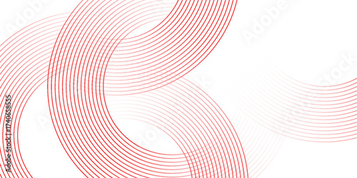 Abstract white background with red circle lines. Digital future technology vector eps10