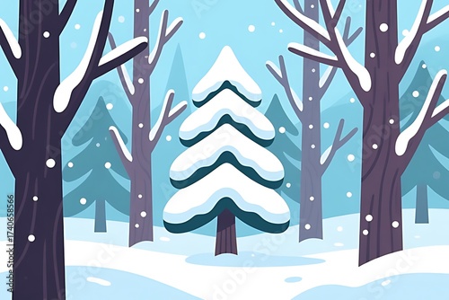 winter landscape with trees