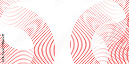 Abstract white background with red circle lines. Digital future technology vector eps10