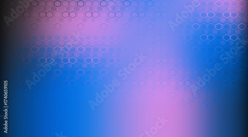 Geometric Pattern of Hexagons and LineArt Leaves on Fading Gradient Backdrop