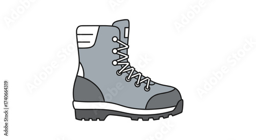 Robust Trailblazer: A solitary, sturdy hiking boot stands as a symbol of exploration and adventure. It evokes the spirit of the journey, ready to traverse the path.