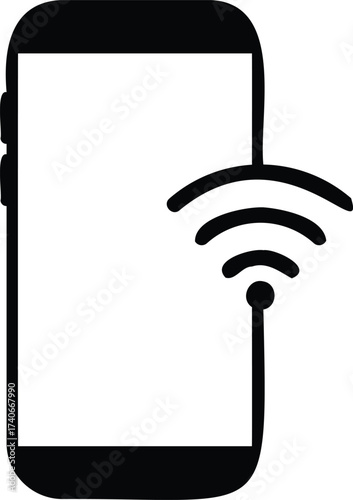 Smart phone with wifi icon. WIFI signal with mobile phone icon. wifi phone icon vector sign
