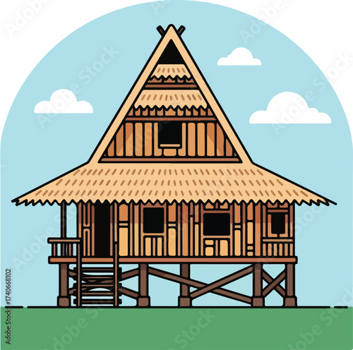 house with roof baho  style