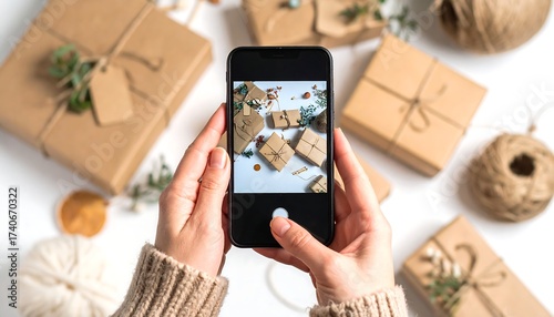 Smartphone photo of gift boxes