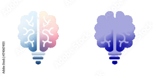 Vector illustration of a creative brain design with diverse colors and patterns
