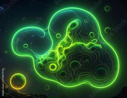 Green blob in space