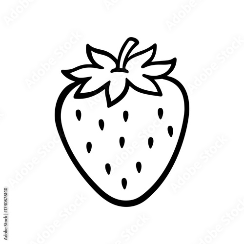 Strawberry doodle vector icon
