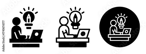 Creative Work Icon Collection Glyph & Mixed Style