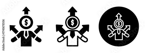 Financial Decisions Icon Collection Glyph & Mixed Style