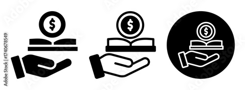 Financial Education Icon Collection Glyph & Mixed Style