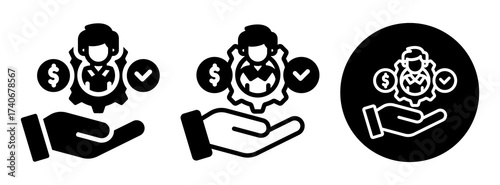 Financial Responsibility Icon Collection Glyph & Mixed Style