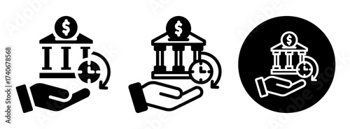 Long Term Deposit Icon Collection Glyph & Mixed Style