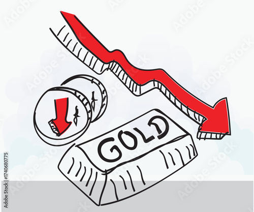 Gold Price Drop Visual Indicator of Market Downturn and Investment Risk