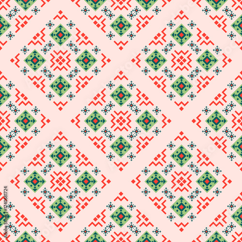 Seamless geometric pattern with modern abstract shapes in minimalist style. Perfect for fabric design, packaging, wallpaper, wrapping paper, branding, and digital backgrounds. 