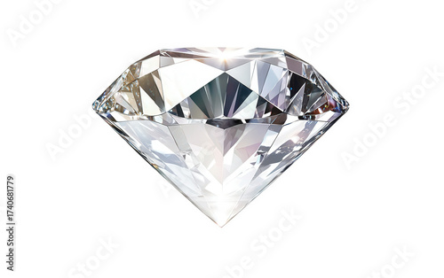 A dazzling diamond isolated on transparent background, showcasing its brilliant facets and exquisite cut, reflecting light and radiating elegance, a symbol of luxury and timeless beauty