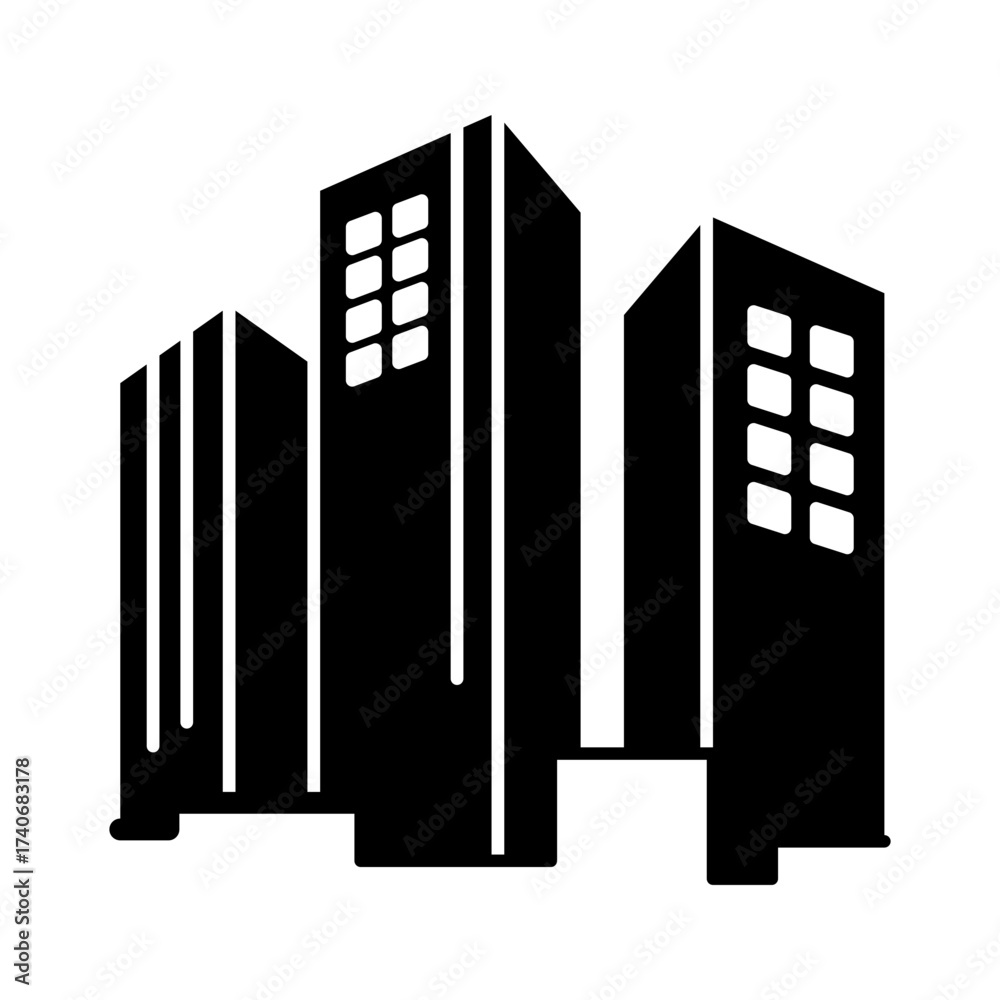 Obraz premium Building Icon Black