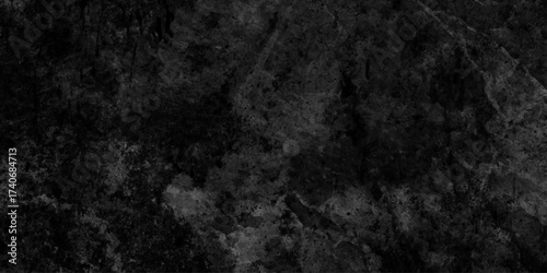 Dark cement wall in vintage style, abstract black dark wall texture, grunge textured panoramic background, abstract grey color design are light with Panorama dark gray stone wall background,