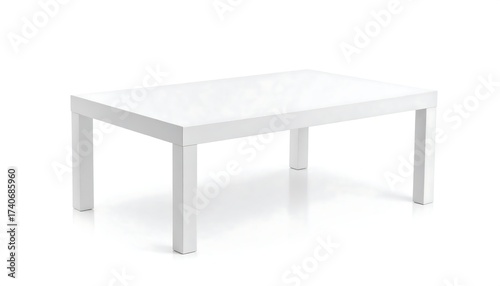 Simple white rectangular coffee table