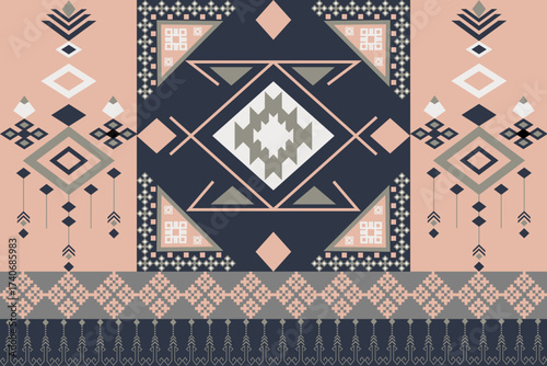 Abstract geometric seamless pattern featuring clean lines and bold symmetry. Ideal for textile prints, home decor, stationery, and fashion design. Perfect for modern branding or minimalist backgrounds