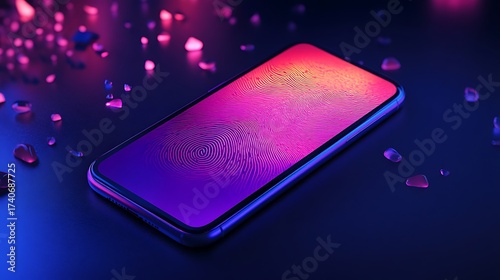 Smartphone with abstract pattern on screen for modern and stylish design