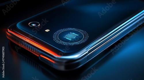 Smartphone with fingerprint sensor on back for security and identification